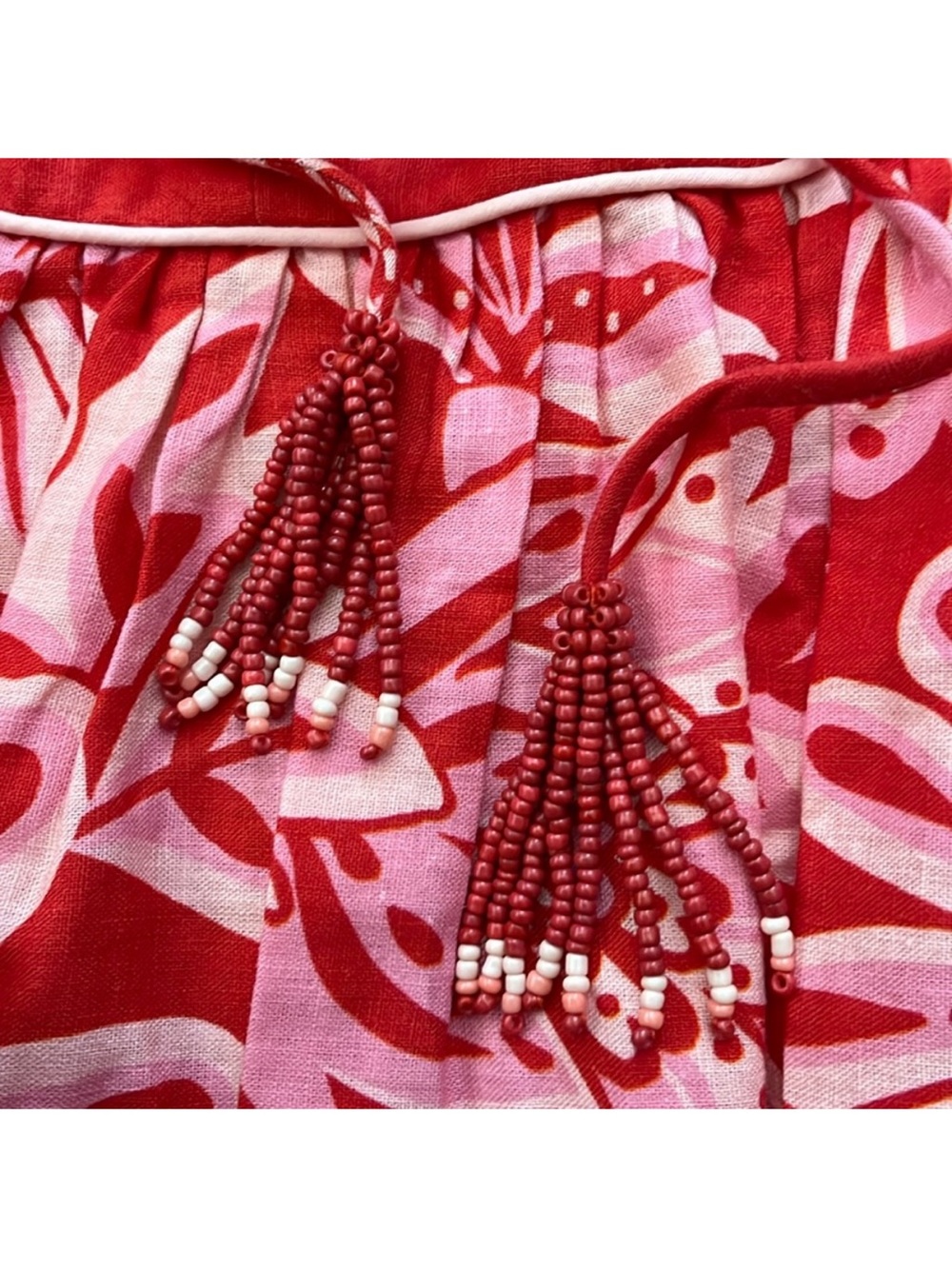 NEW FARM Rio Flora Tapestry Red Long Sleeve Mini Dress - Picture 11 of 11